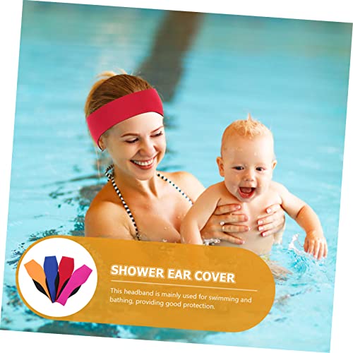 Mikinona 4Pcs Waterproof Swim Headbands for Women and Boys and Girls Adjustable Ear Covers for Shower and Swimming Hair Headband for Water Sports4