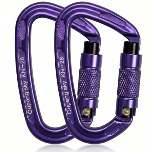Image of Oupeng sky Auto Locking Carabiner Clips - 28KN (6172lbs) Heavy Duty Caribeaners, Large Carabiner Clip for Keychains,Hammock,Camping, Gym, Hiking, Outdoor ,Dog Leash