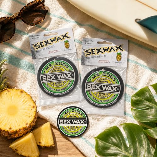 Image of SEX WAX Car Air Freshener | Hanging Long Lasting Scent Car Air Freshener for Auto and Home | Pineapple, 2 Air Freshener