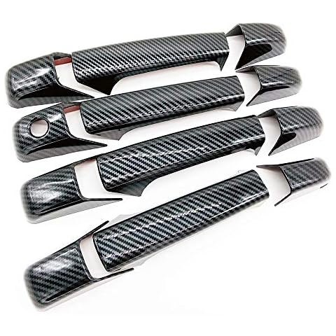 S SIZVER Signature Carbon Fiber Print Side Door Handle Cover Overlay Compatible with 2007-2013 Chevy Silverado 1500/2500/3500 Suburban Tahoe Avalanche Sierra 1500/2500/3500 Yukon XL Cadillac Escalade Cover