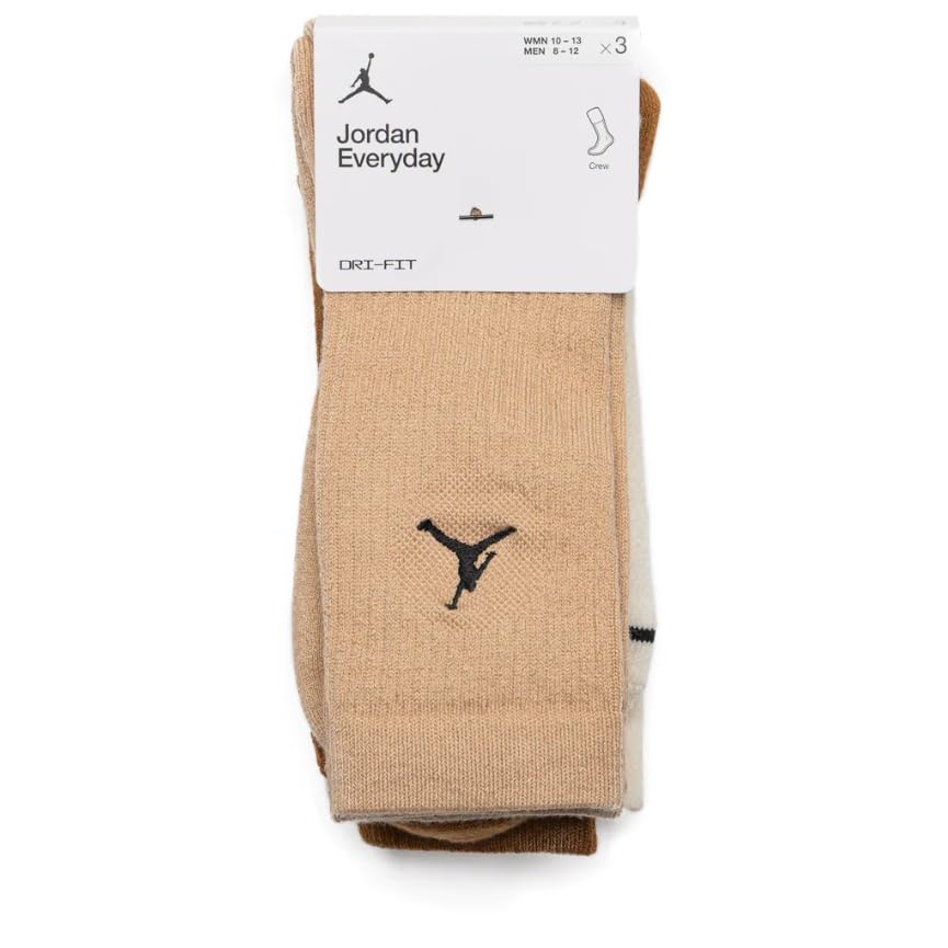 Jordan Everyday Brown Tones Multicolor Crew Socks Socks (3 Pair) - L3