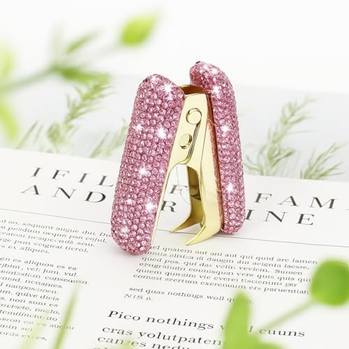 Agrafeuse rose bling et kit d'accessoires de bureau, cadeau pour femmes