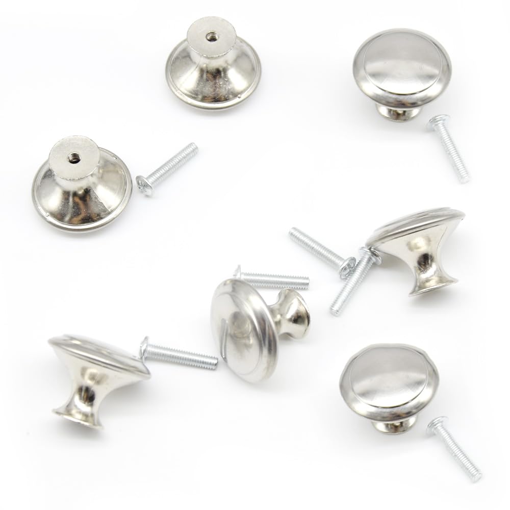 12 Pomelli Per Mobili Vintage A Forma Di Fungo - Argento, 30mm Per Cassetti E Armadi - Foto 2