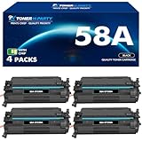 CF258A 58A Toner Cartridge Black M428fdw M404n Compatible Replacement for HP 58A CF258A 58X CF258X for HP Laserjet Pro MFP M428fdn M428dw Pro M404n M404dn M404dw M404 Printer Ink with Chip 4 Pack