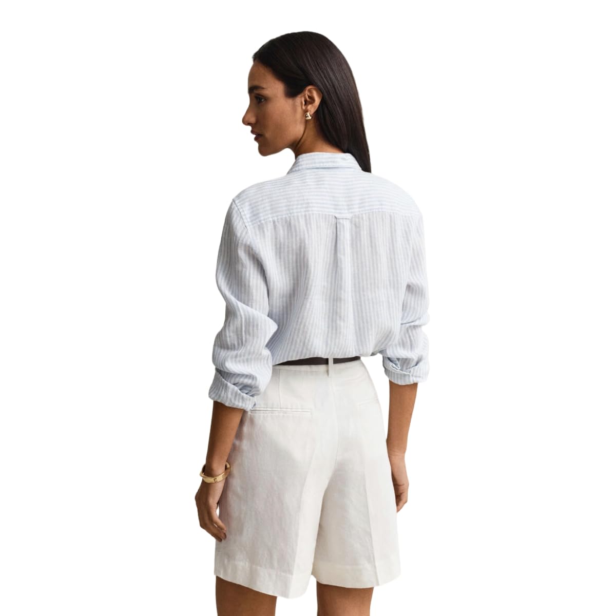 Gant Reg Striped Linen Ls Shirt Chemise Femme