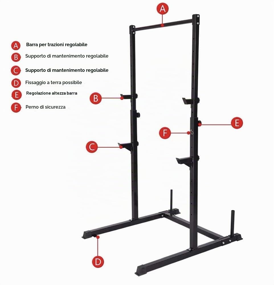 Pull Up Fitness - Gabbia per Squat per rinforzare Le Cosce, Colore: Nero