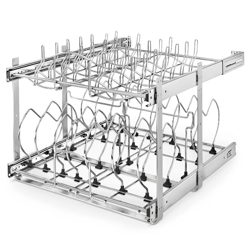 Image of Rev-A-Shelf Kitchen Cabinet Pullout Organizer, Min Open Width of 20.5 inch