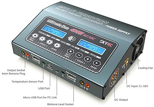 SKYRC D400 Charger with labeled ports