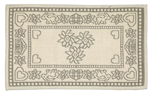 Confezioni Giuliana Tappeto STELLE ALPINE TIROLESE tirolo in cotone per ingresso bagno cucina camera da letto TORTORA GRIGIO - Tortora, 50x80