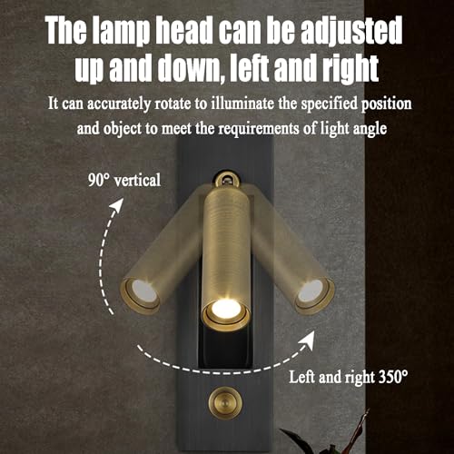 Luz de lectura empotrada contra fatiga visual y ajustable 350° 2