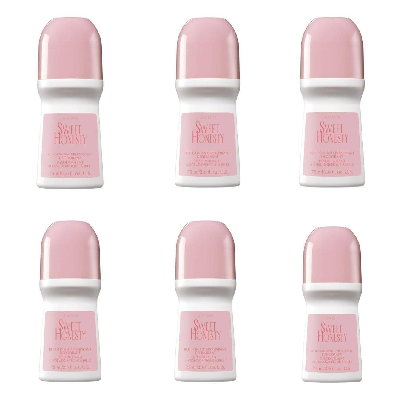 Sweet Honesty Roll On Deodorant, Quick Drying Odor Protection, Soft Floral Scent, Roll On Deodorant for Women, 6 Pack