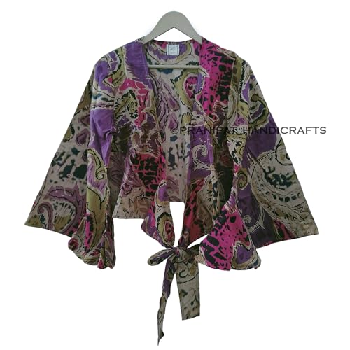 Abstract Print Beach cover up Purple Bell Sleeves 70's Retro Dress Sleepwear Hippie Clothing Crop Top4