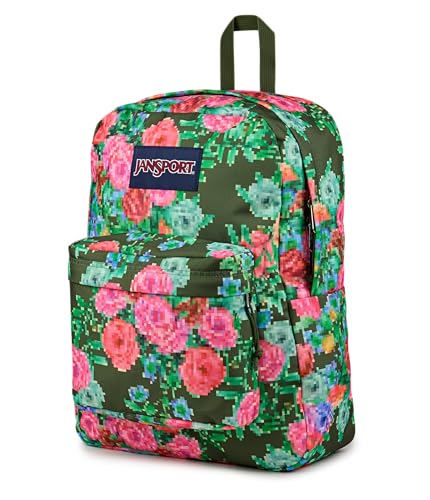 Image of JanSport Superbreak Backpack - Durable, Lightweight Premium Backpack, Bit Bouquet Green