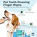 Leoezx Teeth Cleaning Wipes for Pets 50Pcs ，Dog & Cat Teeth Cleaning Wipes，Pet Teeth Cleaning Finger Mitt Dental Wipe，Pet Teeth Cleaning Finger Wipes，Natural Formula Finger Grooming Wipe for Pets
