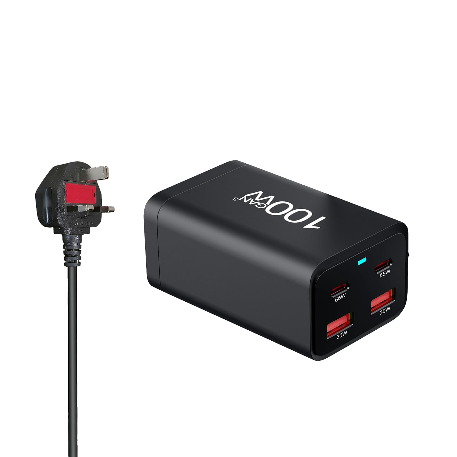 GEEKERA USB C Charger, 100W 4-Port Fast Charging Station with 2 USB-C + 2 USB-A, Portable Multiport USB Charging Block Wall Hub for iPhone 15 14 13 12 iPad Pro MacBook Galaxy Pixel Switch