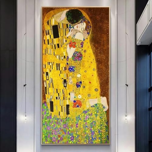 Affiches et impressions d'art Klimt décoration maison grand format 80x160 cm encadré