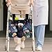 Luarisgur Cat Daisy Floral Rollator Walkers Storage Bag for Folding Walker Water-Resistant Multi-Purpose Walker Organizer Pouch Detachable Basket for Seniors (Not Fit Rollator Walkers)