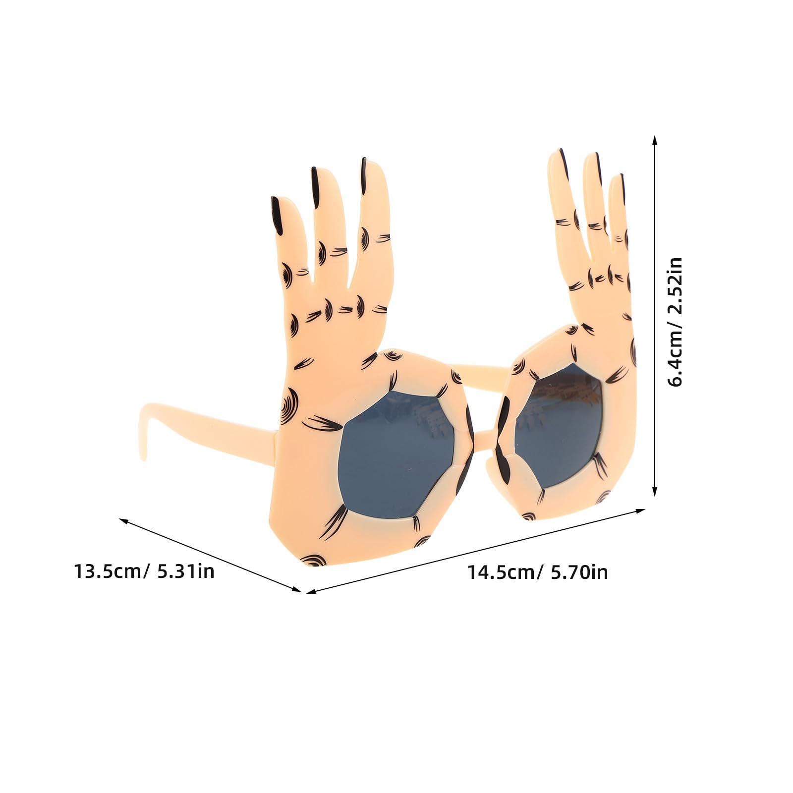 Healeved 15 Stück Einzigartige Partybrillen mit Ok Handform aus Kunststoff Beige Bequem und Leicht Tragbar für Halloween und Performance Events