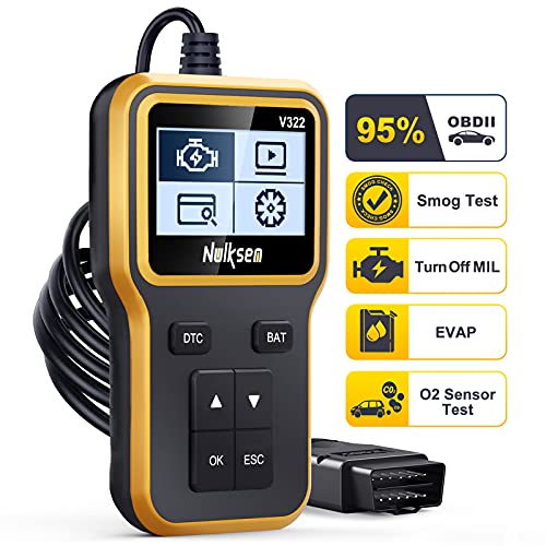 Nulksen OBD2 Scanner Check Engine Light Code Reader, Read Clear Codes, I M Readiness, O2 Test, EVAP Smog Check Scan Tool Car Diagnostic Scanner for All OBDII Cars Since 1996