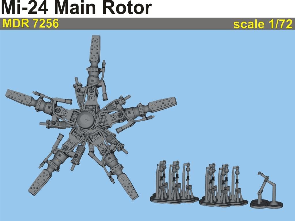 MDR7256-1/72 Mi-24. Main Rotor, Scale Model, 3D-Printed Parts