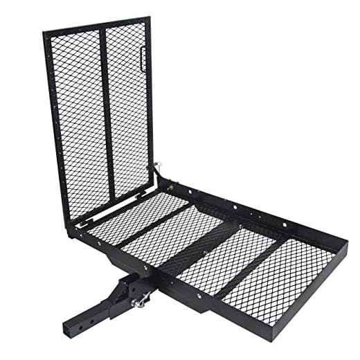 ECOTRIC Trailer Hitch Folding Carrier for Wheelchair Scooter Disability Mobility Rack w/Loading Ramp - 400 lbs Weight Capacity