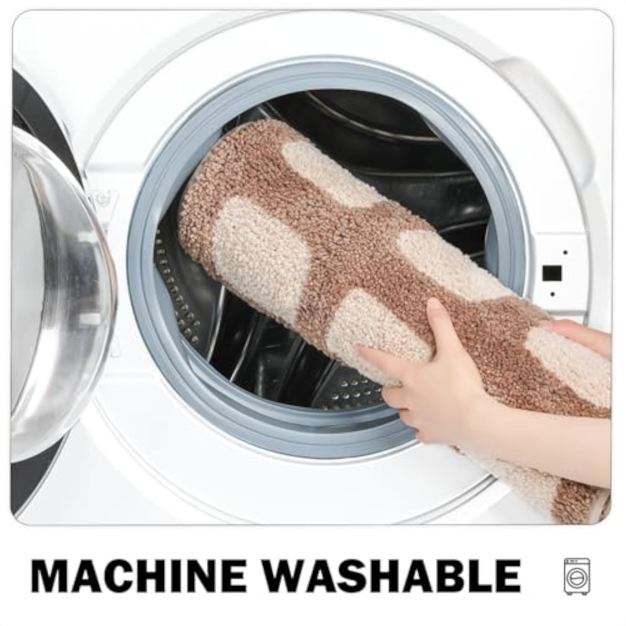 Stylish Bath Mat, Ultra Thin Non-Slip, Machine Washable
