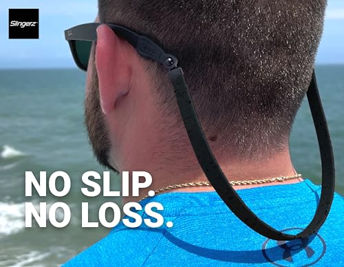 Image of SLINGERZ Stitched Cork Sunglass Strap - Durable Eyewear Retainer for Men & Women (3 /8 inch)