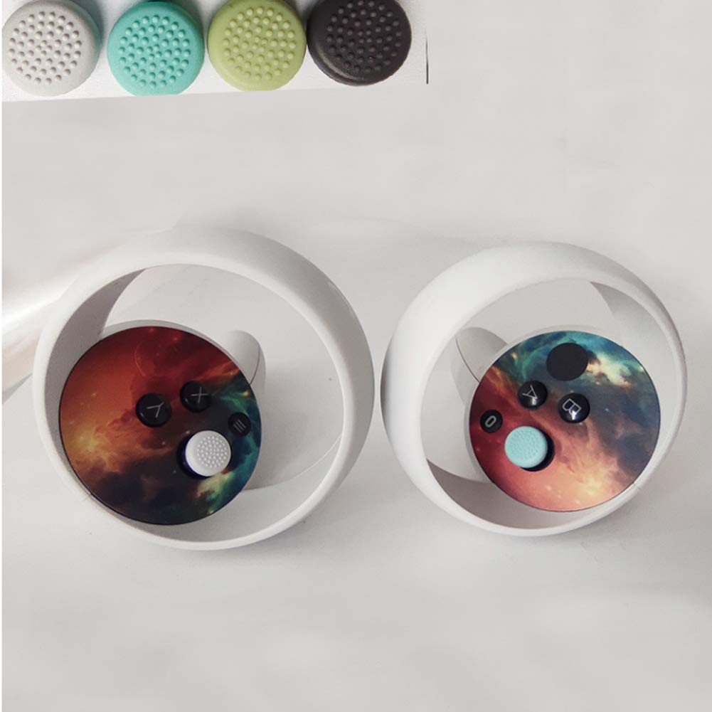 Ngaantyun Touch Controller Thumbstick Caps Compatible with Oculus Quest 2 1 Rift S Virtual Reality Gaming Headset, Silicone VR Skin Grips Thumb Protect Cover Joystick Anti-Skid Cap Replacement - Blue