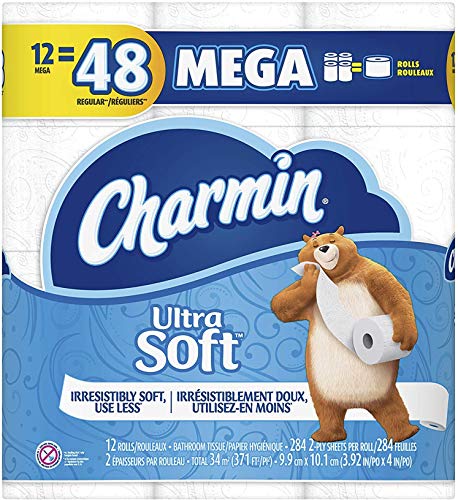 Charmin Ultra Soft Toilet Paper Mega Rolls, 12 Count