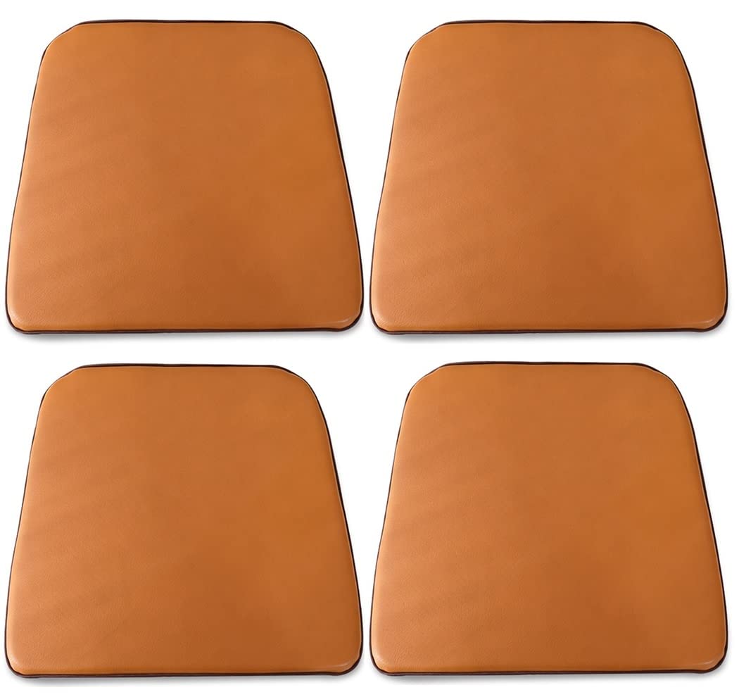 Pokrowce na krzesła jadalniane, Antypoślizgowa skórzana poduszka na krzesło do jadalni w kształcie litery U Wielokolorowa 44x40cm 46x43cm 1 2 4 6 paczek(Camel-a,46 * 43cm(4packs))