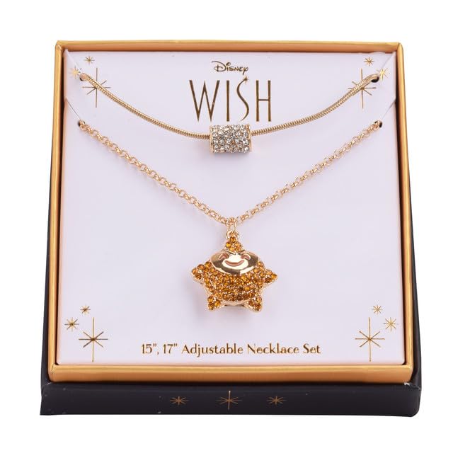 Collar con colgante de estrella en tono dorado Wish, Piedras acrílicas, No es una piedra preciosa 2
