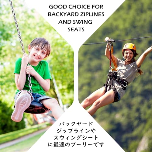 TRIWONDER 30kN Seilrolle Umlenkrolle Abseilgerät für Seile bis 13 mm Durchmesser (Blau)