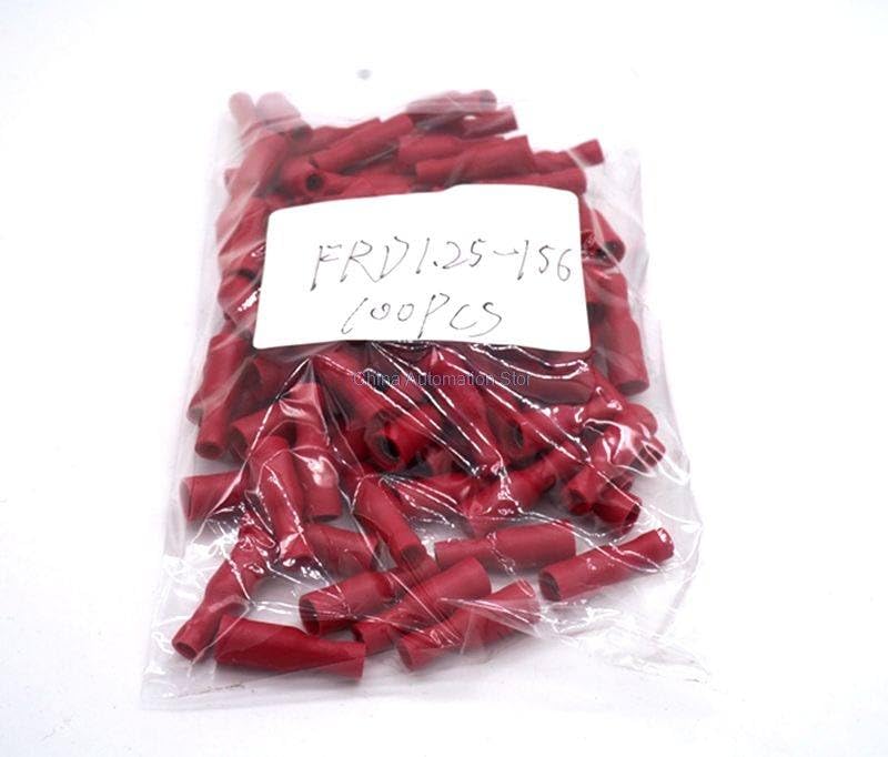 Generic FRD1.25-156 FRD1-156 100PCS Bullet Shaped Female Insulating Joint Wire Connector Electrical Crimp Terminal