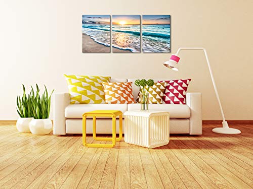Wieco-Art-3-Panel-Blue-Beach-Canvas-Wall-Art-for-Home-Decor-Sunset-White-Wave-Beach-Pictures-on-Canvas-Sea-View-Canvas-Prints-Artwork-for-Wall-Decor-Living-Room-Decorations Wieco Art 3 Panel Blue Beach Canvas Wall Art for Home Decor Sunset White Wave Beach Pictures on Canvas Sea View Canvas Prints Artwork for Wall Decor Living Room Decorations