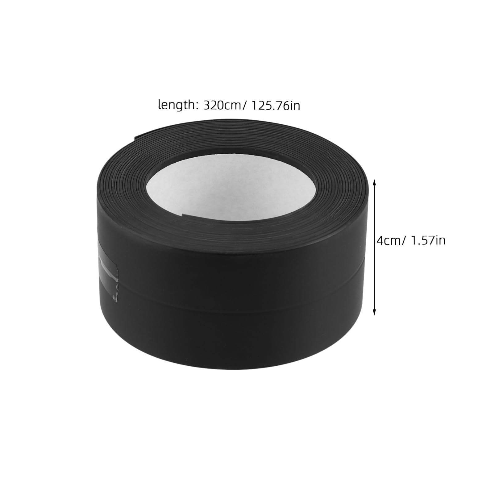 SOLUSTRE Caulking Tape Self-Adhesive 2pcs Black Toilet Caulk Strip Bathroom Sealant Molding Tape PVC Drywall Corner Sealing Strip for Kitchen Sink