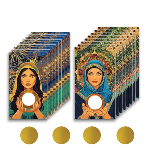 Image of PLIGREAT 120 Pack Divination Style Scratch Off Cards Fortune Teller DIY Make Your Own Scratch Cards with Stickers Scratch to Win Cards DIY Coupon Cards for Small Business Promotion Party Supplies