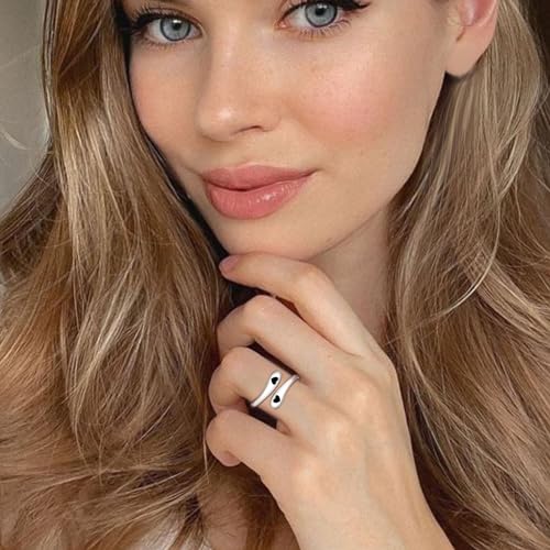 ZOEXUE 925 Sterling Silver Inspirational Jewelry Rings Adjustable Ring Personality Encouragement Gift for Teens Women2