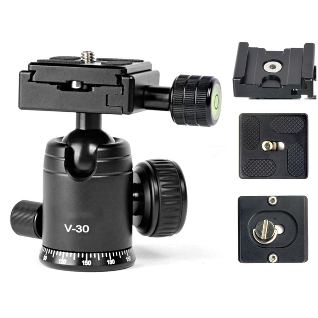 Treppiede compatto da tavolo in alluminio con testa a sfera a 360°, supporta fino a 5 kg per fotocamere reflex digitali e videoregistratori