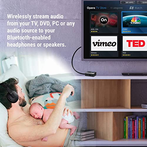 Transmisor Bluetooth 5.3 para TV con entrada óptica y RCA miniatura 2