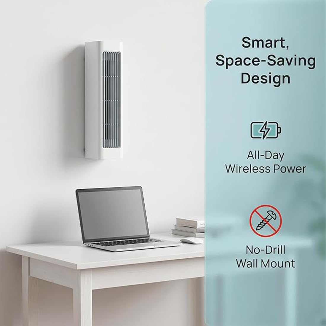 Qinux BreezaMax, enfriador de aire BreezeMax, silencioso y de bajo consumo con 3 velocidades, aire acondicionado portátil recargable con control remoto, enfriamiento rápido (Azul,Enchufe)