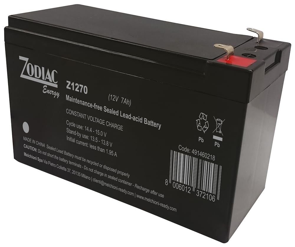 Batteria al Piombo Ermetica Ricaricabile 12V 7Ah Uso Tampone e Ciclico 151x65x93.5 per Luci di Emergenza Uso Industriale Sistemi di Sicurezza UPS Nessuna Manutenzione by Dimensione Elettronica S.R.L.