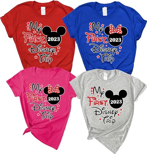 2024 My First Trip Family to Magical Kingdom Vacation Mickeey Minnnie Custom Tees Shirts Multicolor2