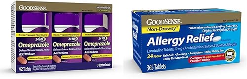 Miniatura 8 de GoodSense - Tabletas de liberación retardada de omeprazol 20 mg reductor de ácido estomacal para tratamiento frecuente de acidez estomacal 14