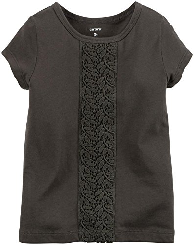 Carter's Little Girls' Lace Tee (Kid) - Black - 4