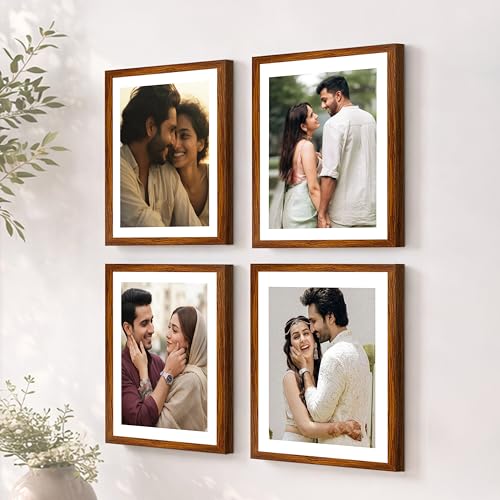 Image of Art Street Premium Photo Frame for living room, Classic Aesthetic Design Photo Frames for Photograph, Art Work, Kids Room Set of 4 (8x10 Inch, Brown)