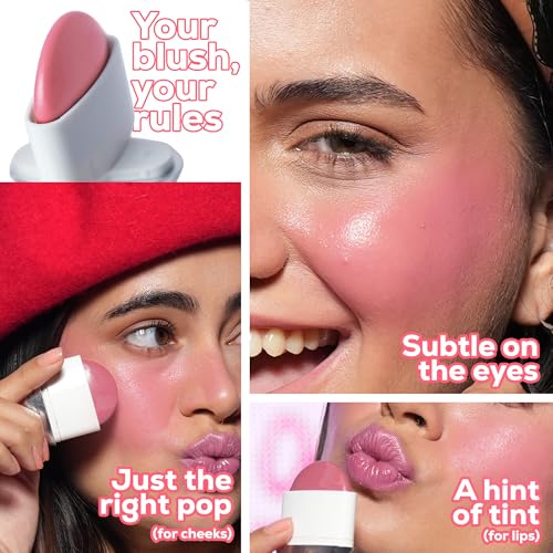 Image of RENEE Blushie Blurring Blush Stick | Buildable Formula With Soft-Focus Matte Finish | Lightweight, Long-Lasting, Easily Blendable | With Hyaluronic Acid, Peptides & Vitamin E- Bubble Gum | 6.5g