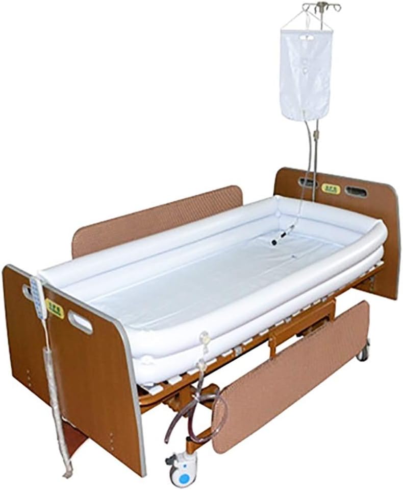 YLYP Bañera Inflable Médica para Adultos De PVC, Baño En La Cama, Ayuda Asistida, para Heridos, Discapacitados, Ancianos, con Inflador + Bolsa De Ducha + Almohada Inflable