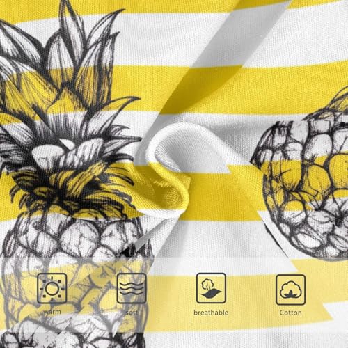 CHIFIGNO Black Pineapples Yellow Stripe Boys' Underwear Cotton Boys Briefs Breathable Printed Underwear Briefs3