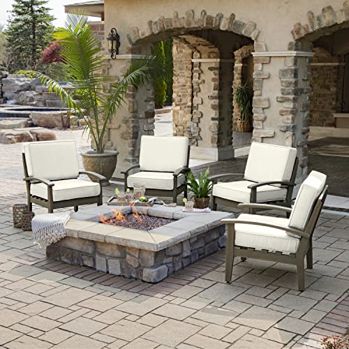 Arden Selections Profoam Performance Outdoor Deep Seating Cushion Set 24 X 24, Sand Cream #TOP5