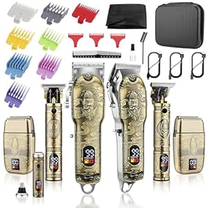Soonsell Hair Clippers for Man T-Blade Trimmer Nose Hair Trimmer Hair Shaver Set,Foil Shaver Trimmer，7 in1,EVA Storage Bag